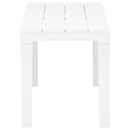 Garden Table with 2 Benches Plastic White