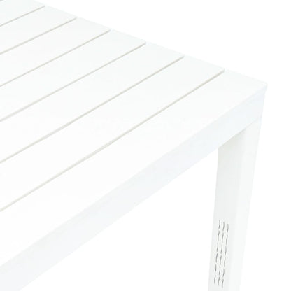 Garden Table with 2 Benches Plastic White