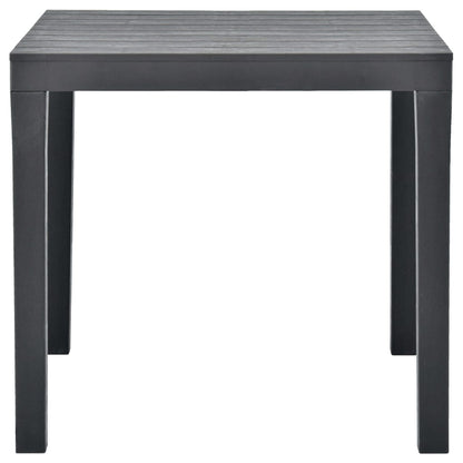 Garden Table with 2 Benches Plastic Anthracite