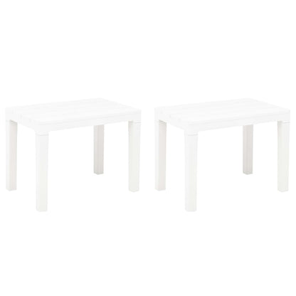 White Plastic Garden Benches Set of 2 - Durable & Stylish Seating