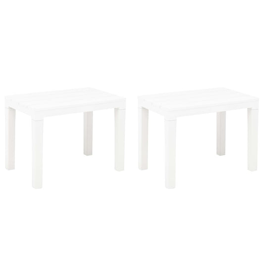 White Plastic Garden Benches Set of 2 - Durable & Stylish Seating