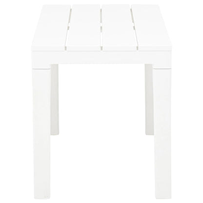 White Plastic Garden Benches Set of 2 - Durable & Stylish Seating