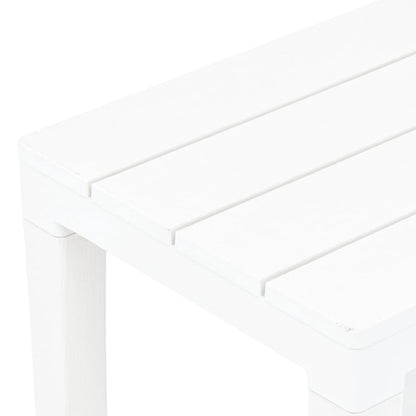 White Plastic Garden Benches Set of 2 - Durable & Stylish Seating