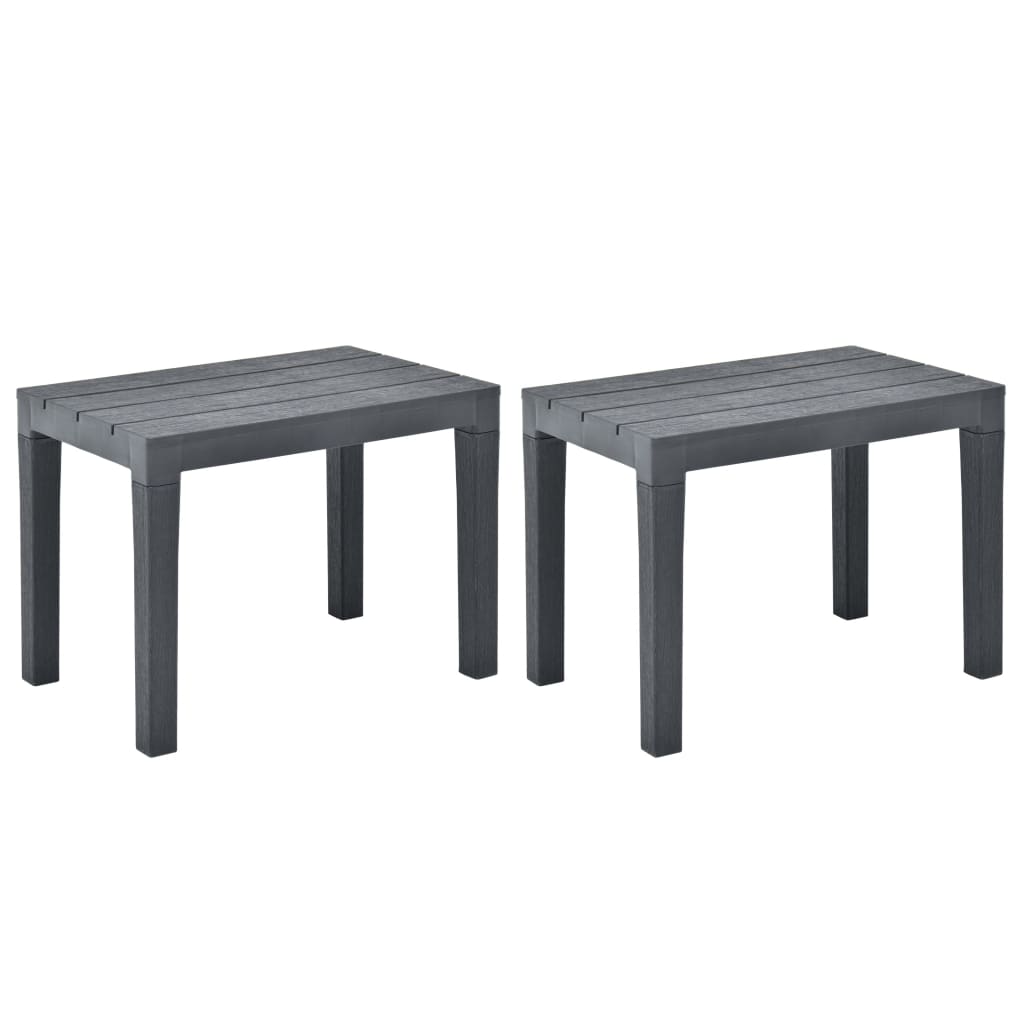 Anthracite Plastic Garden Benches Set of 2 - Durable & Stylish