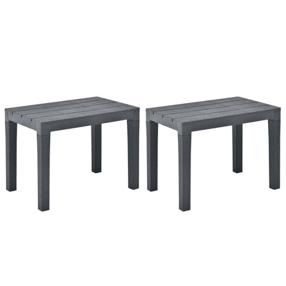 Anthracite Plastic Garden Benches Set of 2 - Durable & Stylish