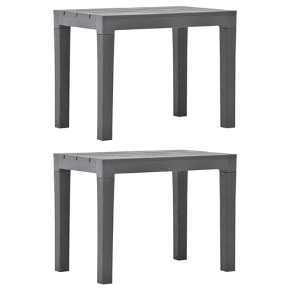 Elegant Mocca Plastic Garden Benches Set of 2 - Durable & Stylish