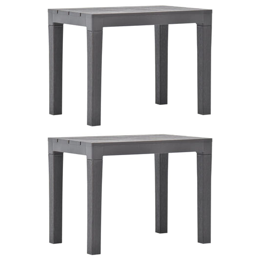 Elegant Mocca Plastic Garden Benches Set of 2 - Durable & Stylish
