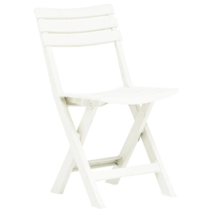 White Plastic Folding Garden Chairs - Set of 2, Durable & Stylish