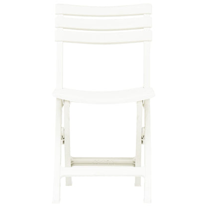 White Plastic Folding Garden Chairs - Set of 2, Durable & Stylish