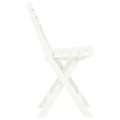 White Plastic Folding Garden Chairs - Set of 2, Durable & Stylish
