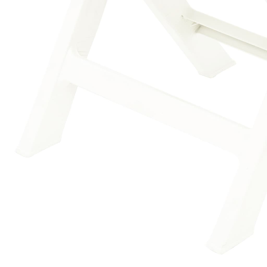 White Plastic Folding Garden Chairs - Set of 2, Durable & Stylish