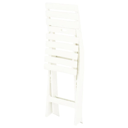 White Plastic Folding Garden Chairs - Set of 2, Durable & Stylish