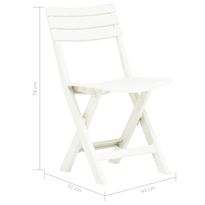White Plastic Folding Garden Chairs - Set of 2, Durable & Stylish