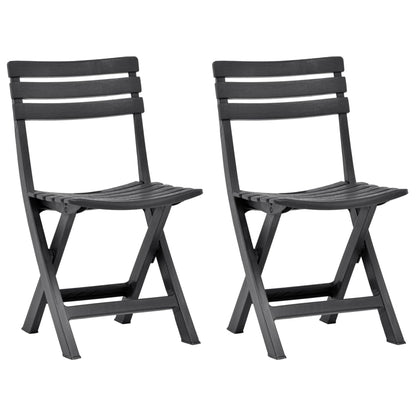 Anthracite Folding Garden Chairs 2 pcs - Durable Plastic Design