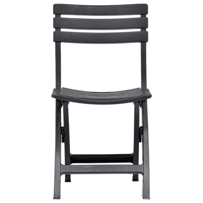 Anthracite Folding Garden Chairs 2 pcs - Durable Plastic Design