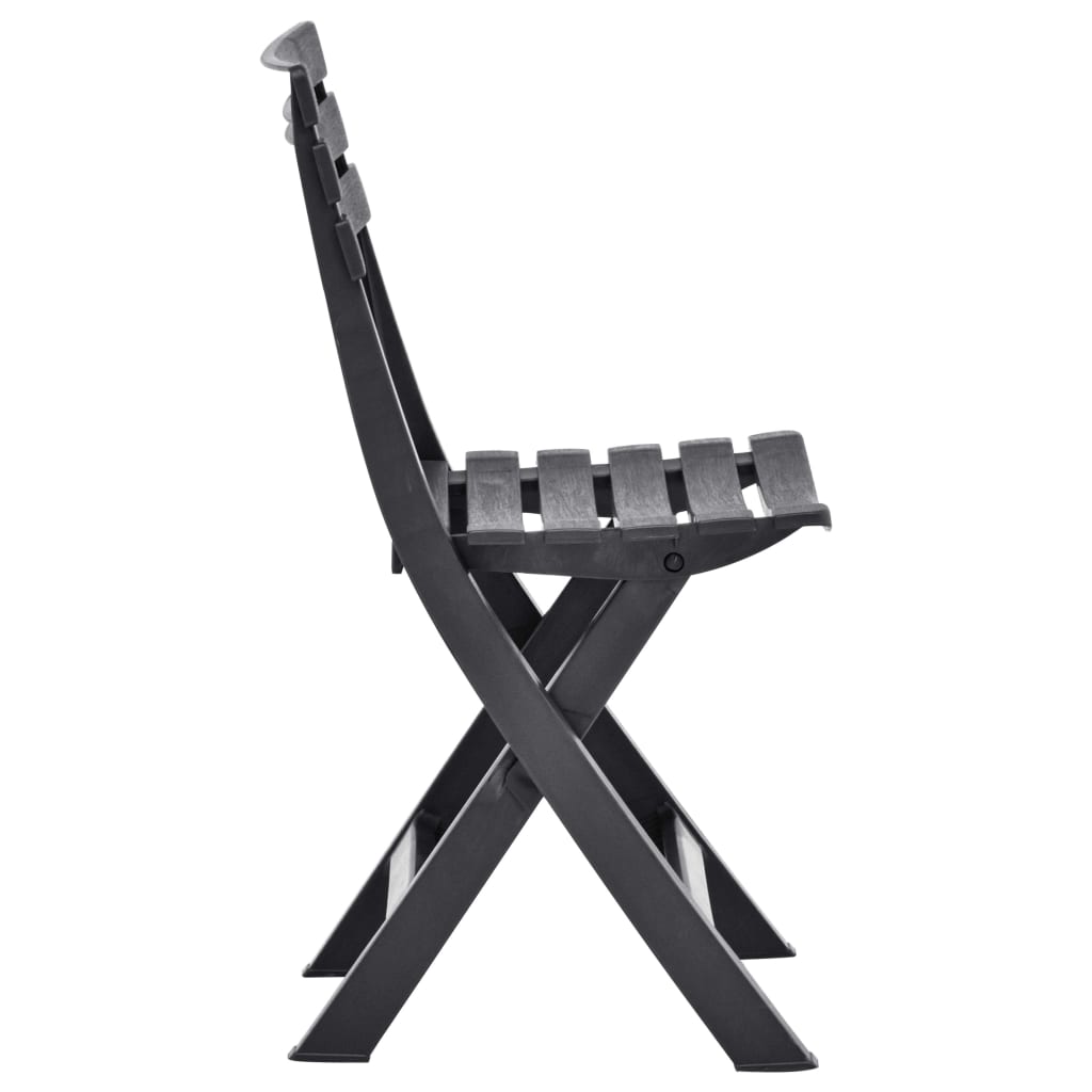 Anthracite Folding Garden Chairs 2 pcs - Durable Plastic Design