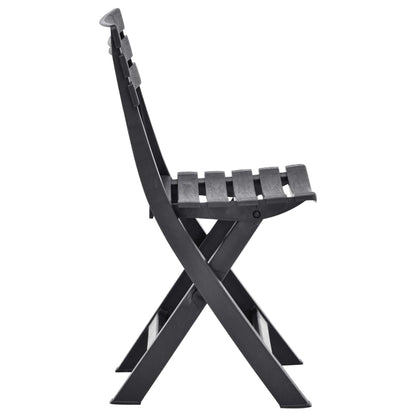 Anthracite Folding Garden Chairs 2 pcs - Durable Plastic Design