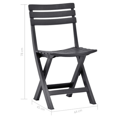 Anthracite Folding Garden Chairs 2 pcs - Durable Plastic Design