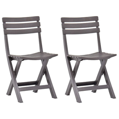 Mocha Folding Garden Chairs 2 pcs - Durable Plastic Design