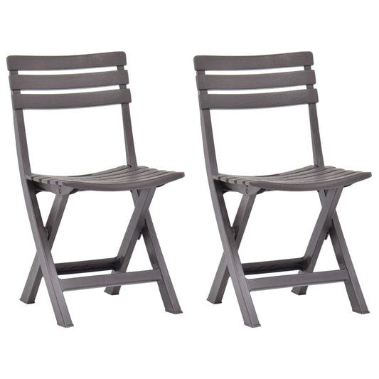 Mocha Folding Garden Chairs 2 pcs - Durable Plastic Design