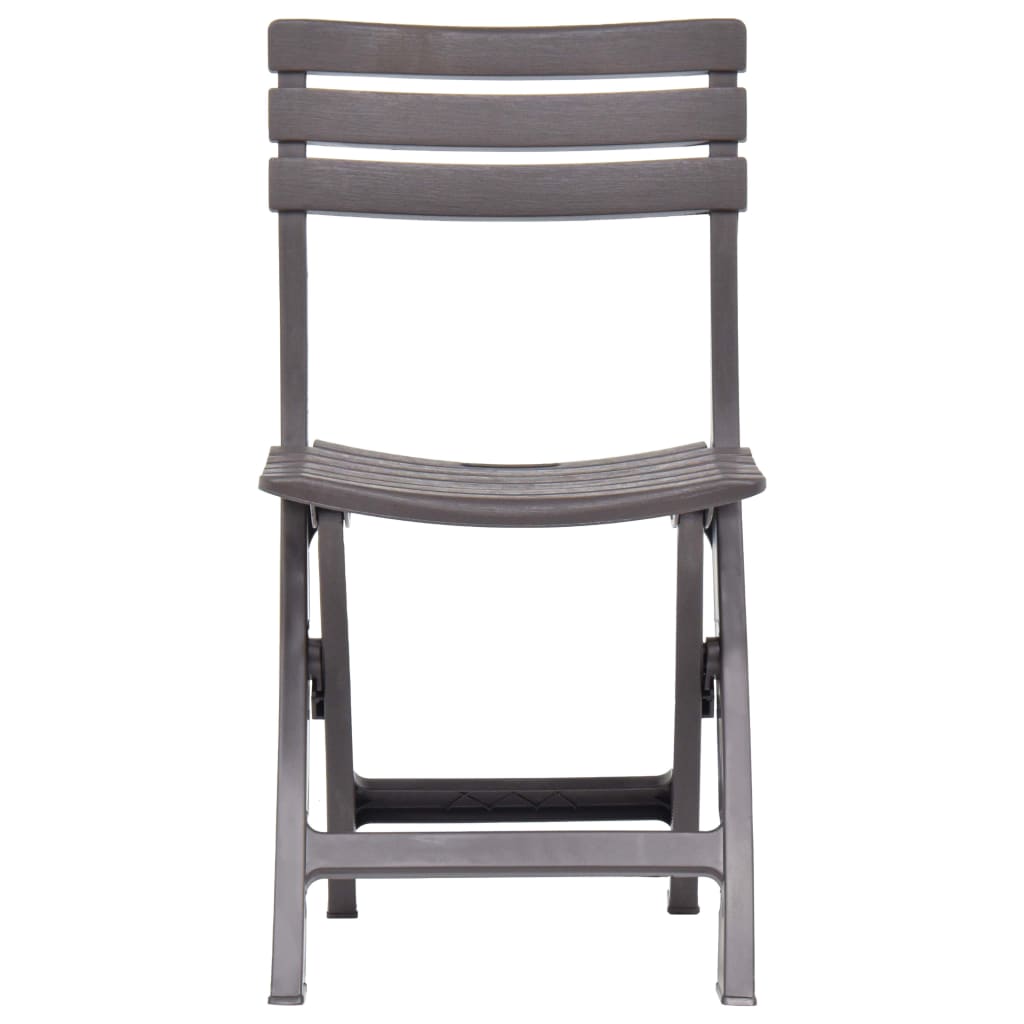 Mocha Folding Garden Chairs 2 pcs - Durable Plastic Design