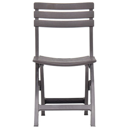 Mocha Folding Garden Chairs 2 pcs - Durable Plastic Design