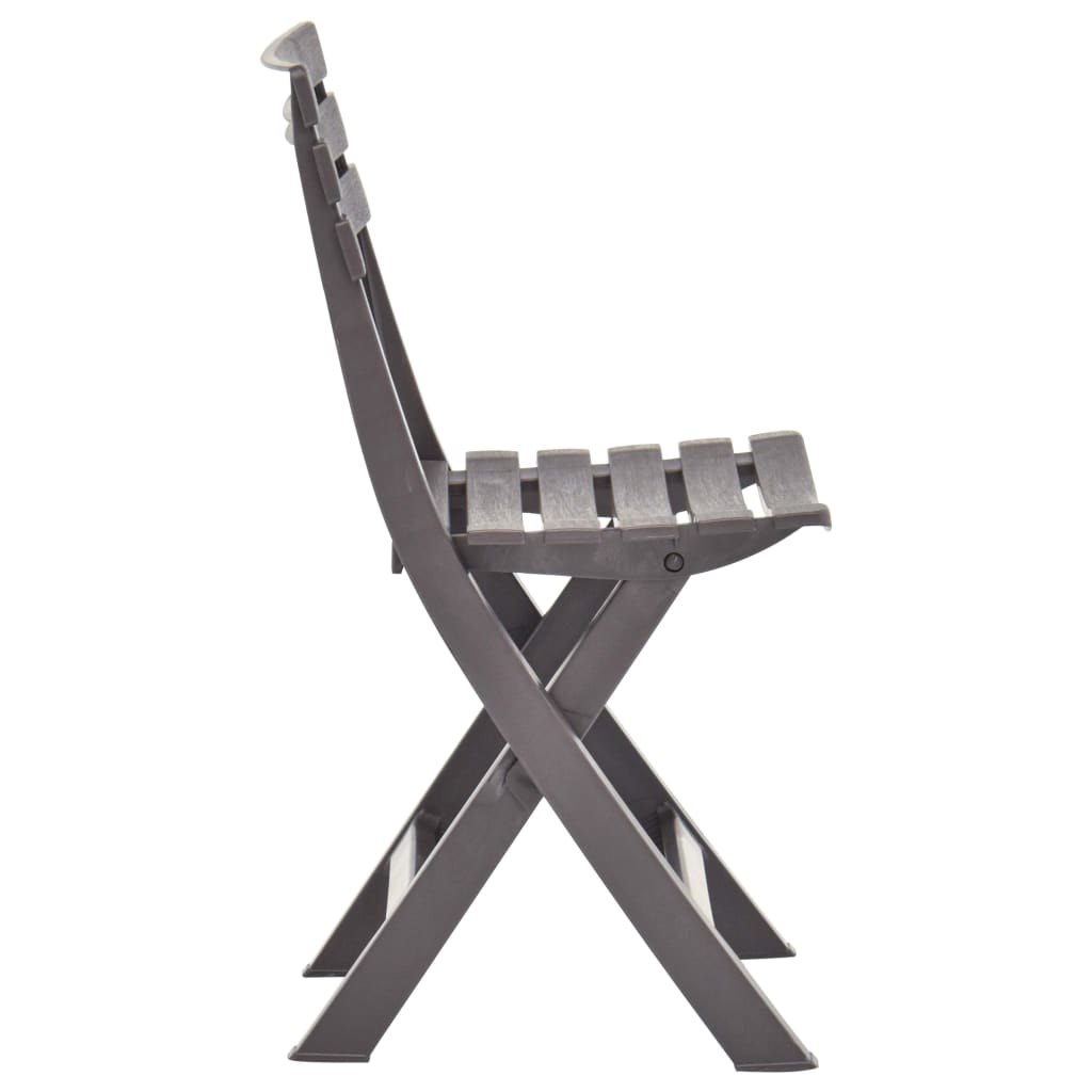 Mocha Folding Garden Chairs 2 pcs - Durable Plastic Design