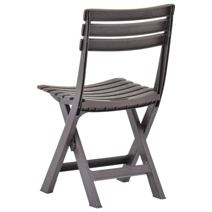 Mocha Folding Garden Chairs 2 pcs - Durable Plastic Design