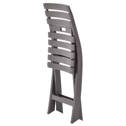 Mocha Folding Garden Chairs 2 pcs - Durable Plastic Design