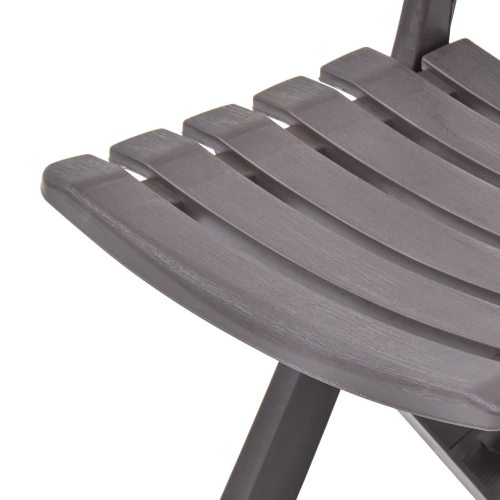 Mocha Folding Garden Chairs 2 pcs - Durable Plastic Design