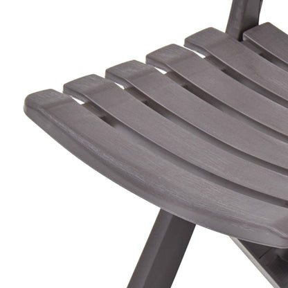Mocha Folding Garden Chairs 2 pcs - Durable Plastic Design