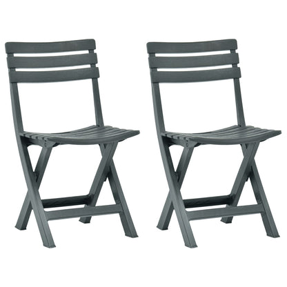 Eco-Friendly Green Plastic Folding Garden Chairs - Set of 2