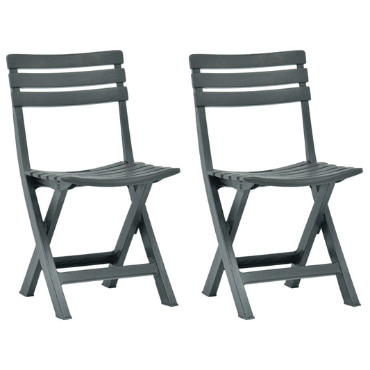 Eco-Friendly Green Plastic Folding Garden Chairs - Set of 2