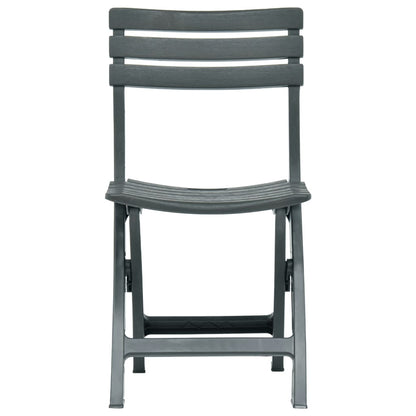 Eco-Friendly Green Plastic Folding Garden Chairs - Set of 2