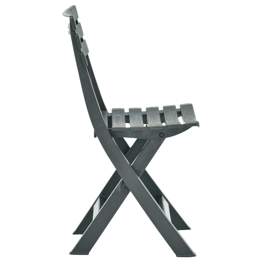 Eco-Friendly Green Plastic Folding Garden Chairs - Set of 2
