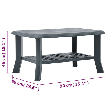 Coffee Table Green 90x60x46 cm Plastic
