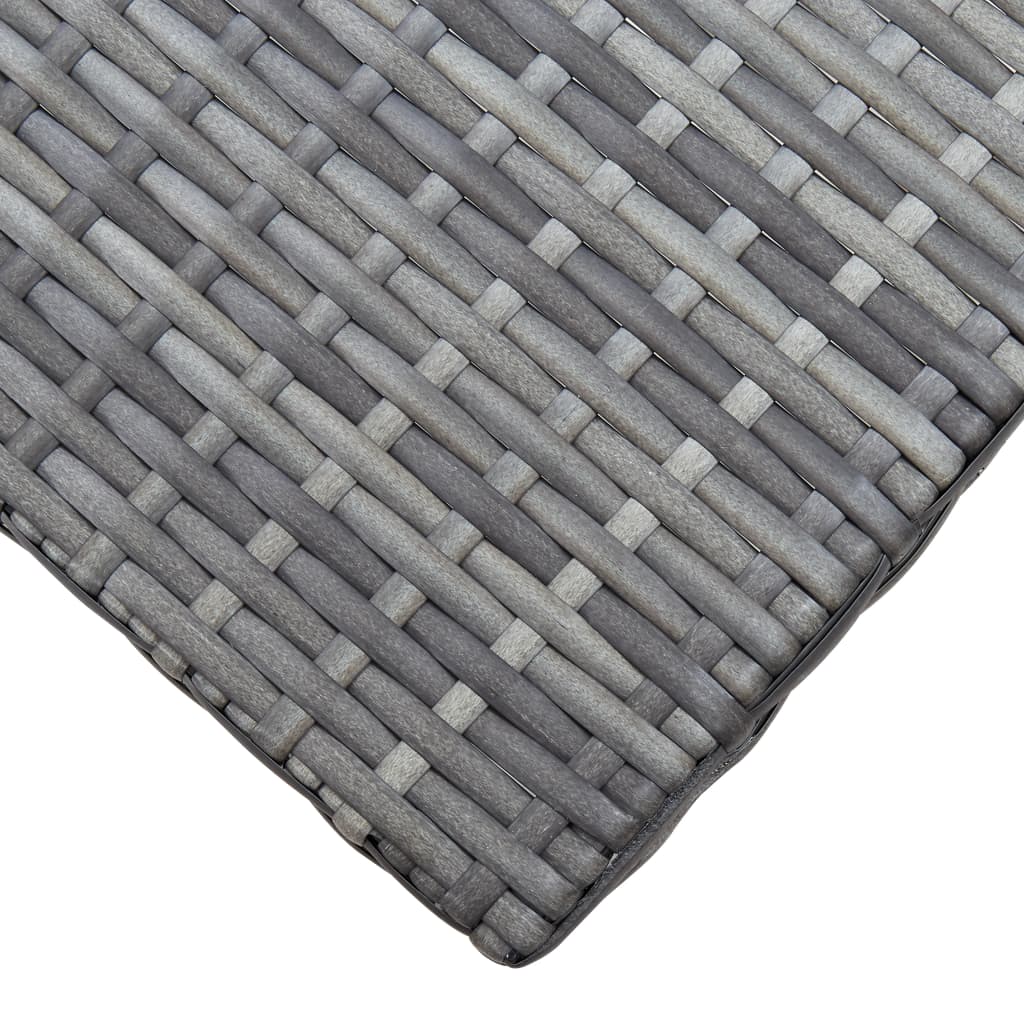 Compact Folding Stool in Grey Poly Rattan - Stylish & Durable