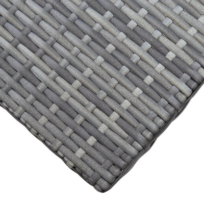 Compact Folding Stool in Grey Poly Rattan - Stylish & Durable