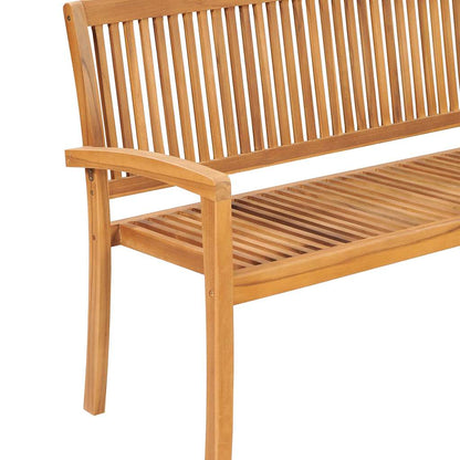 3-Seater Teak Wood Stacking Garden Bench, 159 cm