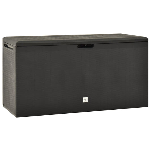 Anthracite Garden Storage Box 114x47x60 cm - Weather-Resistant Plastic