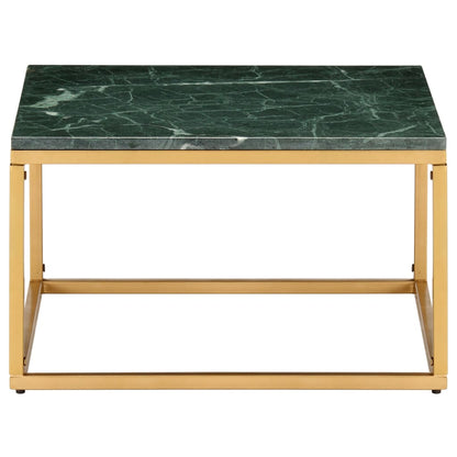 Coffee Table Green 60x60x35 cm Real Stone with Marble Texture