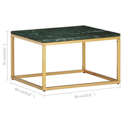 Coffee Table Green 60x60x35 cm Real Stone with Marble Texture