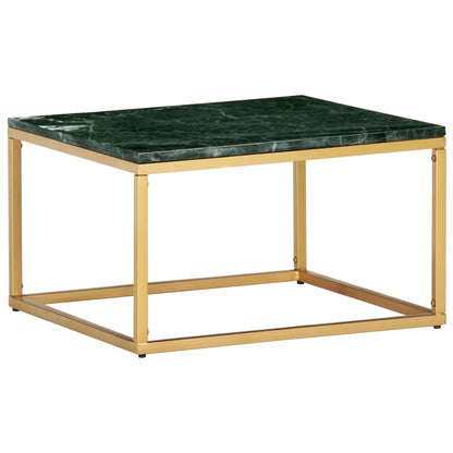 Coffee Table Green 60x60x35 cm Real Stone with Marble Texture