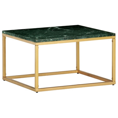 Coffee Table Green 60x60x35 cm Real Stone with Marble Texture