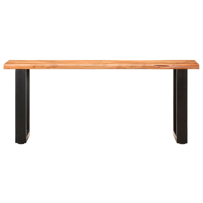 Solid Acacia Wood & Steel Live Edge Bench 110 cm