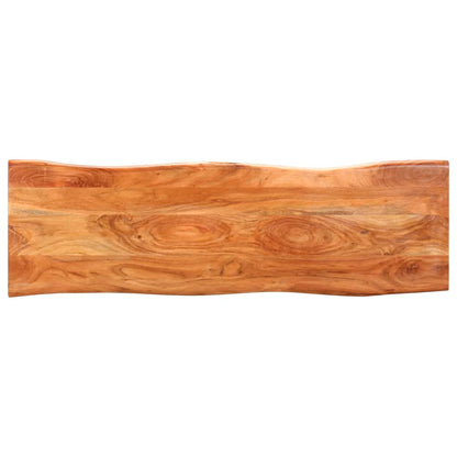 Solid Acacia Wood & Steel Live Edge Bench 110 cm