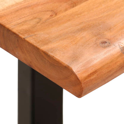 Solid Acacia Wood & Steel Live Edge Bench 110 cm