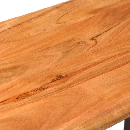 Solid Acacia Wood & Steel Live Edge Bench 110 cm