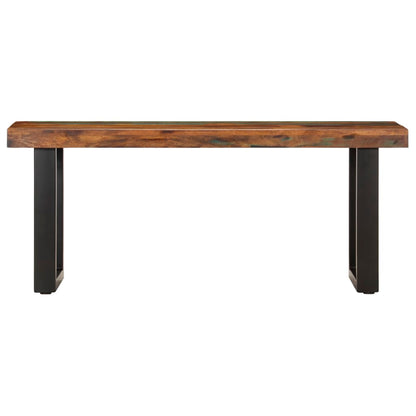 Solid Reclaimed Wood & Steel Bench - 110 cm - Rustic Elegance
