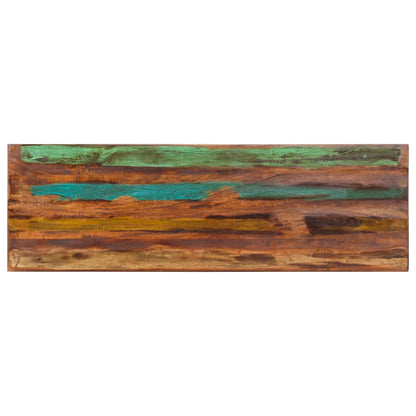 Solid Reclaimed Wood & Steel Bench - 110 cm - Rustic Elegance